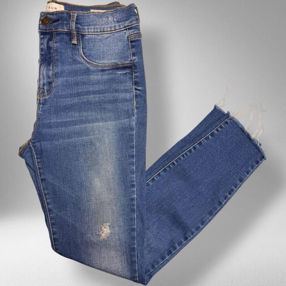 PacSun Medium Dark Wash Distressed Ankle Jeggings – Size 27